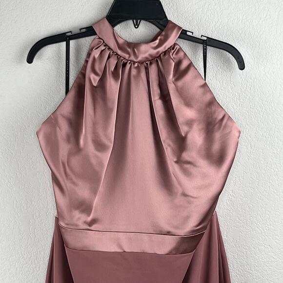 After Six Sienna Brown High Neck Halter Open-Back Evening Gown Plus 20 NWT - Picture 7 of 16